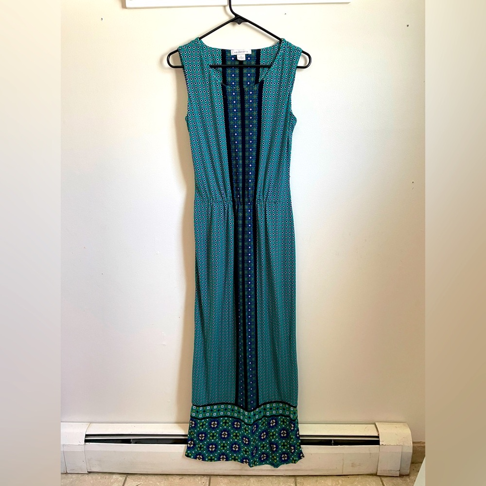 Liz Claiborne Teal Sleeveless Maxi Dress Sz S